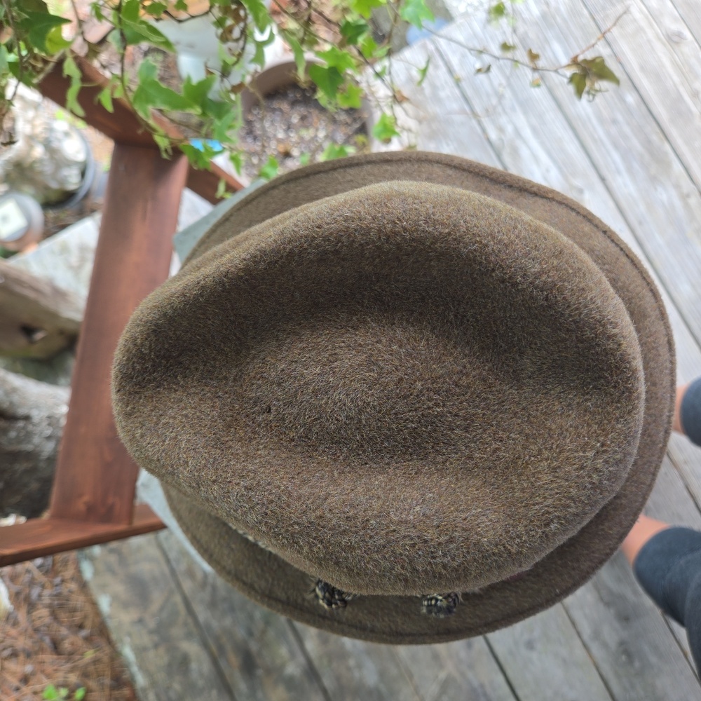 Resistol Self-Conforming Vintage Corded Rope Feather Accent Wool Fedora - Picture 7 of 13